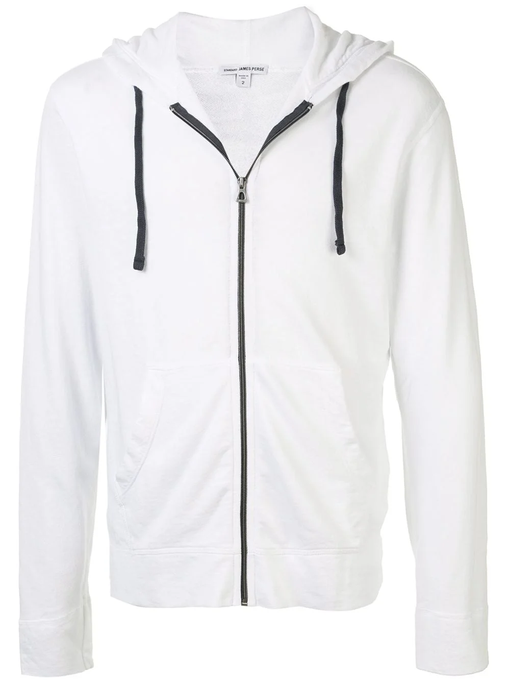 plain zipped hoodie - 1