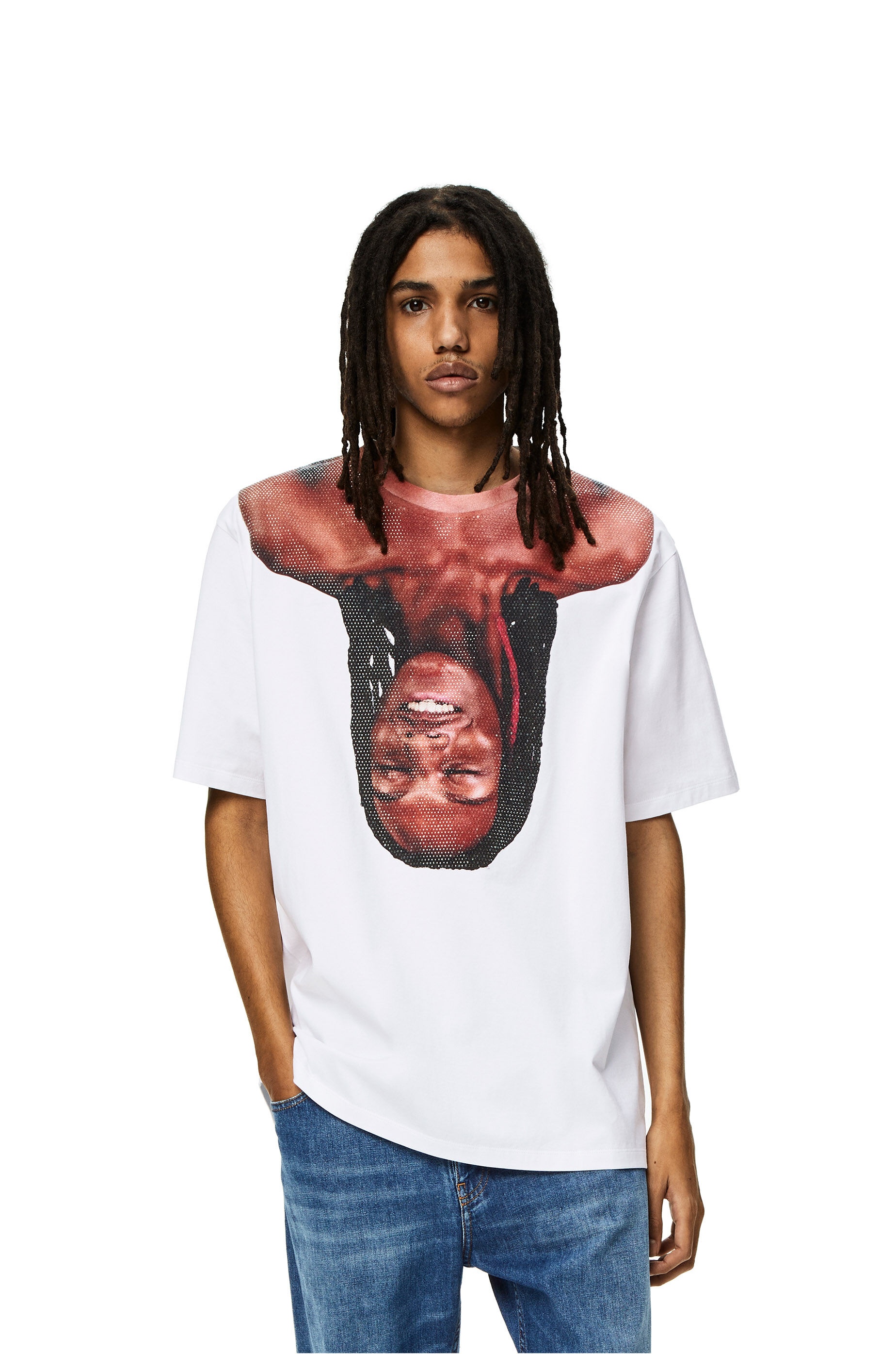 Face print crystal T-shirt in cotton - 3