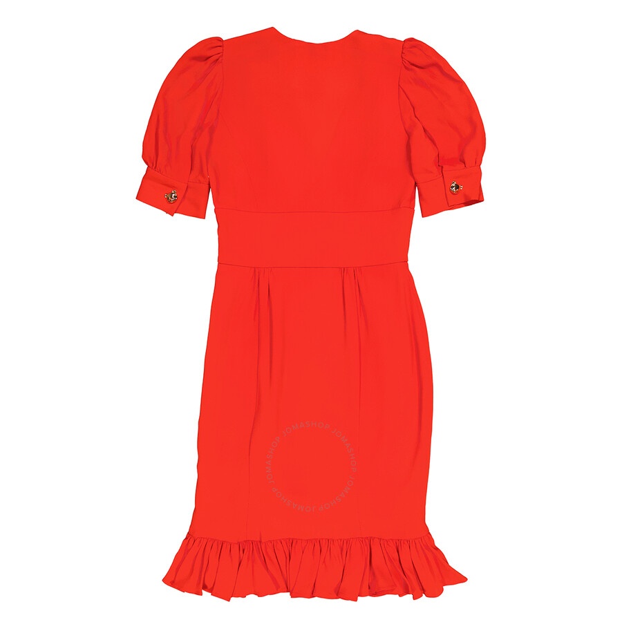 Moschino Ladies Red Teddy Ruffle Dress - 7