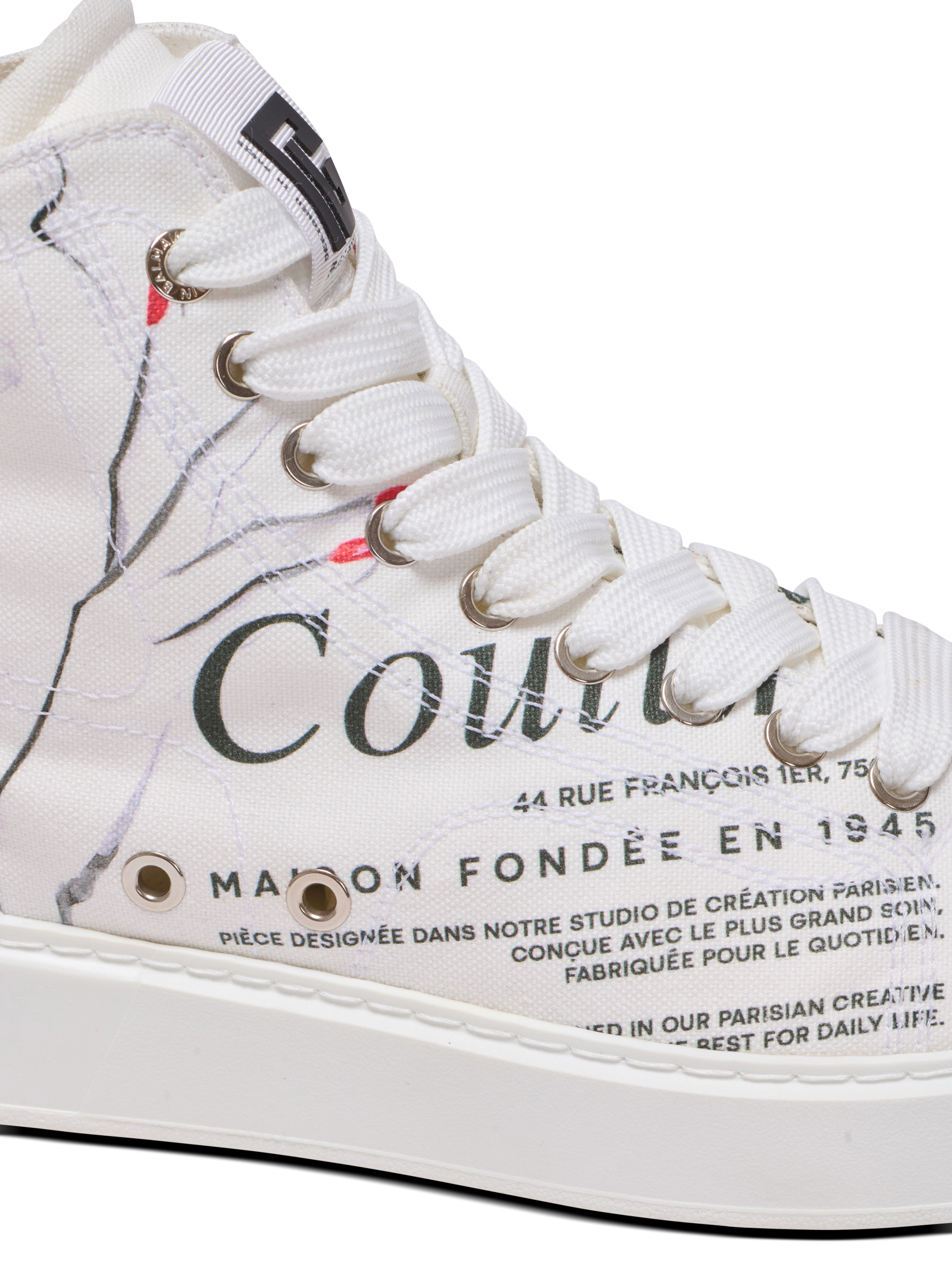 B-Court high-top trainers with Balmain Beauty print - 7