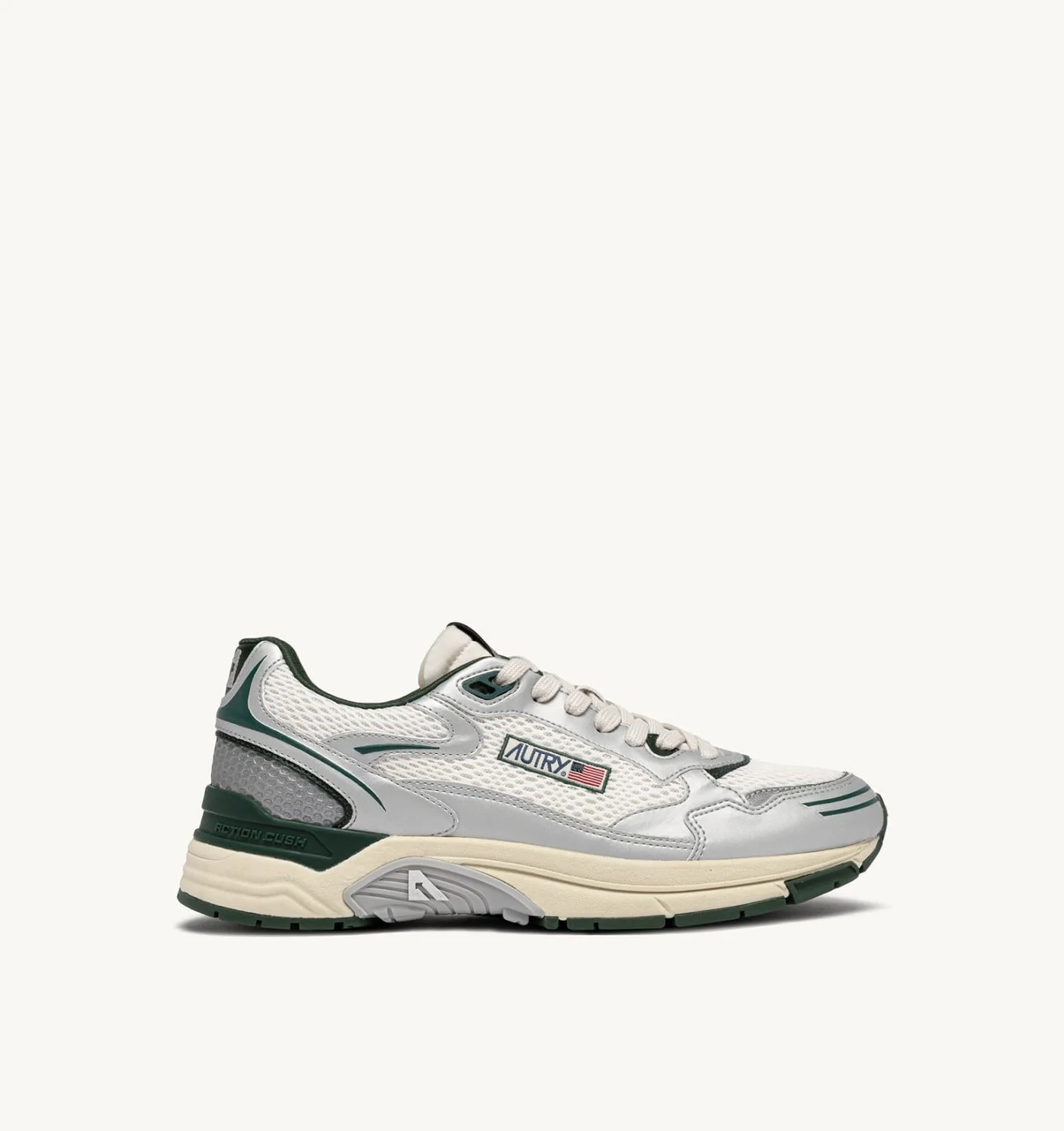 HYPERWAY SNEAKERS IN SILVER, WHISPER WHITE AND MOUNTAIN SYNTHETIC LEATHER AND MESH - 1
