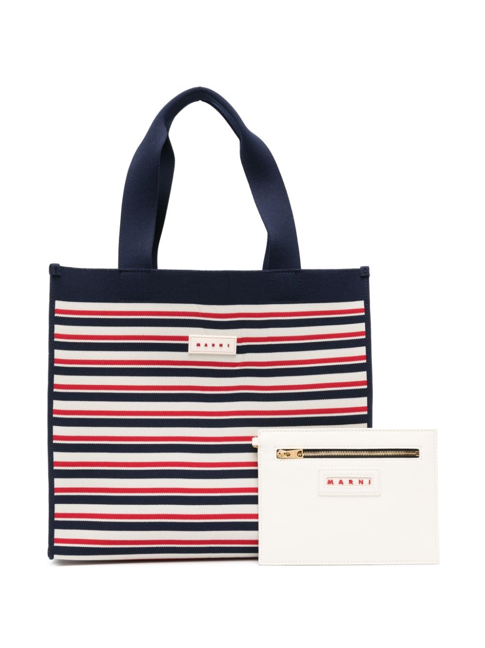 logo-patch jacquard-striped tote bag - 6