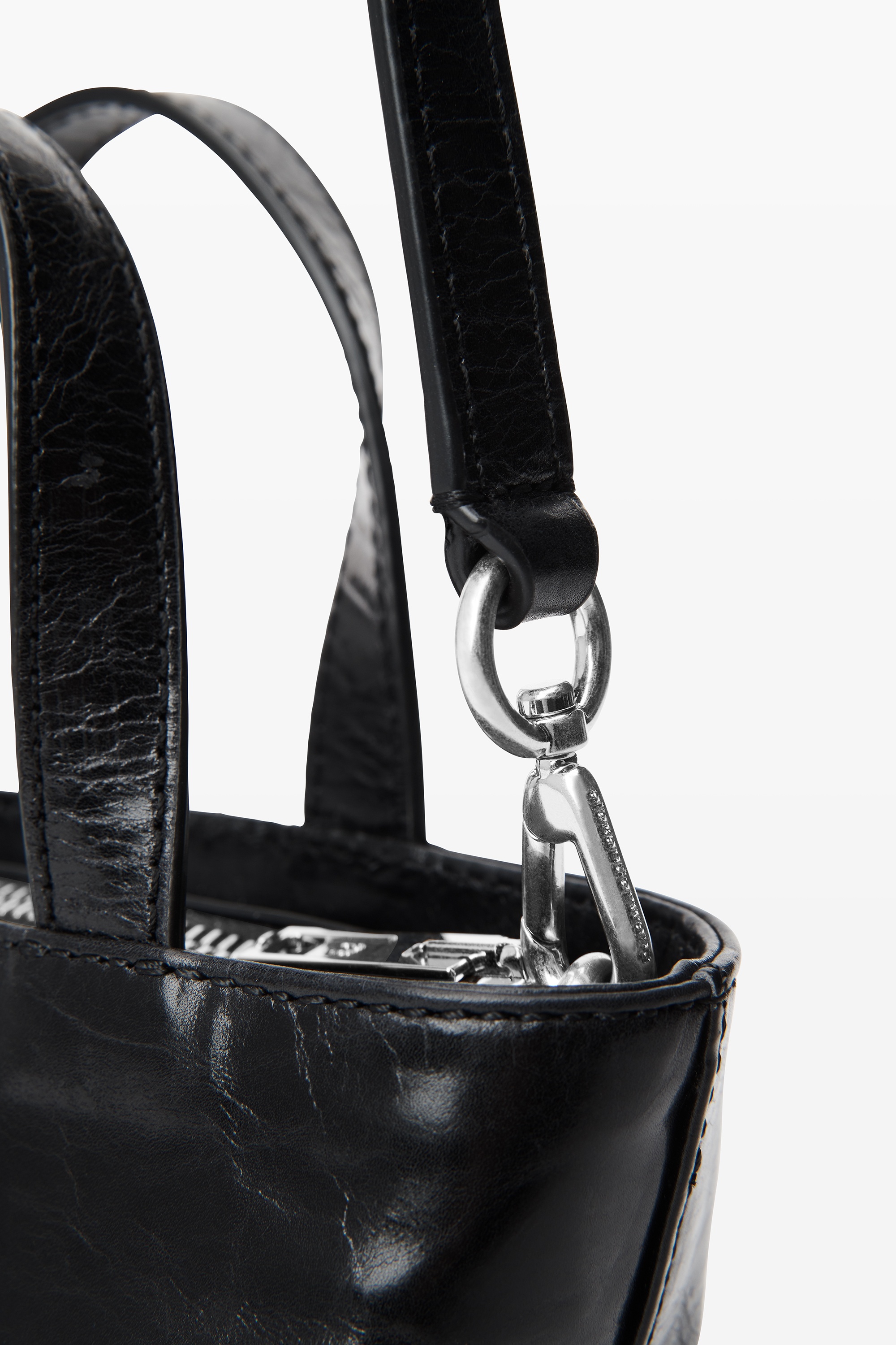 Punch Mini Tote Bag in Crackle Patent Leather - 6