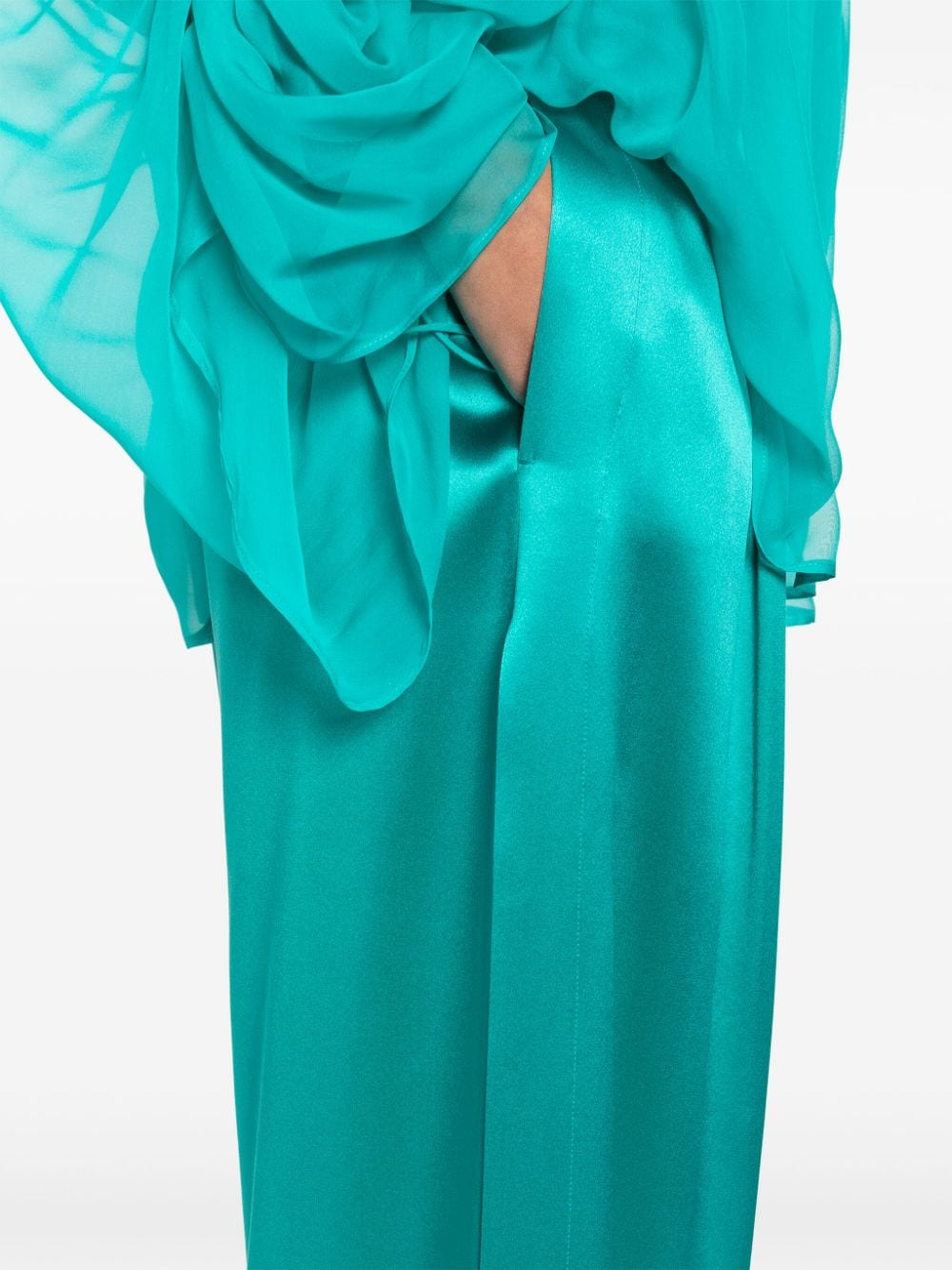 Max Mara Women Satin Wide-Leg Silk Trousers - 5
