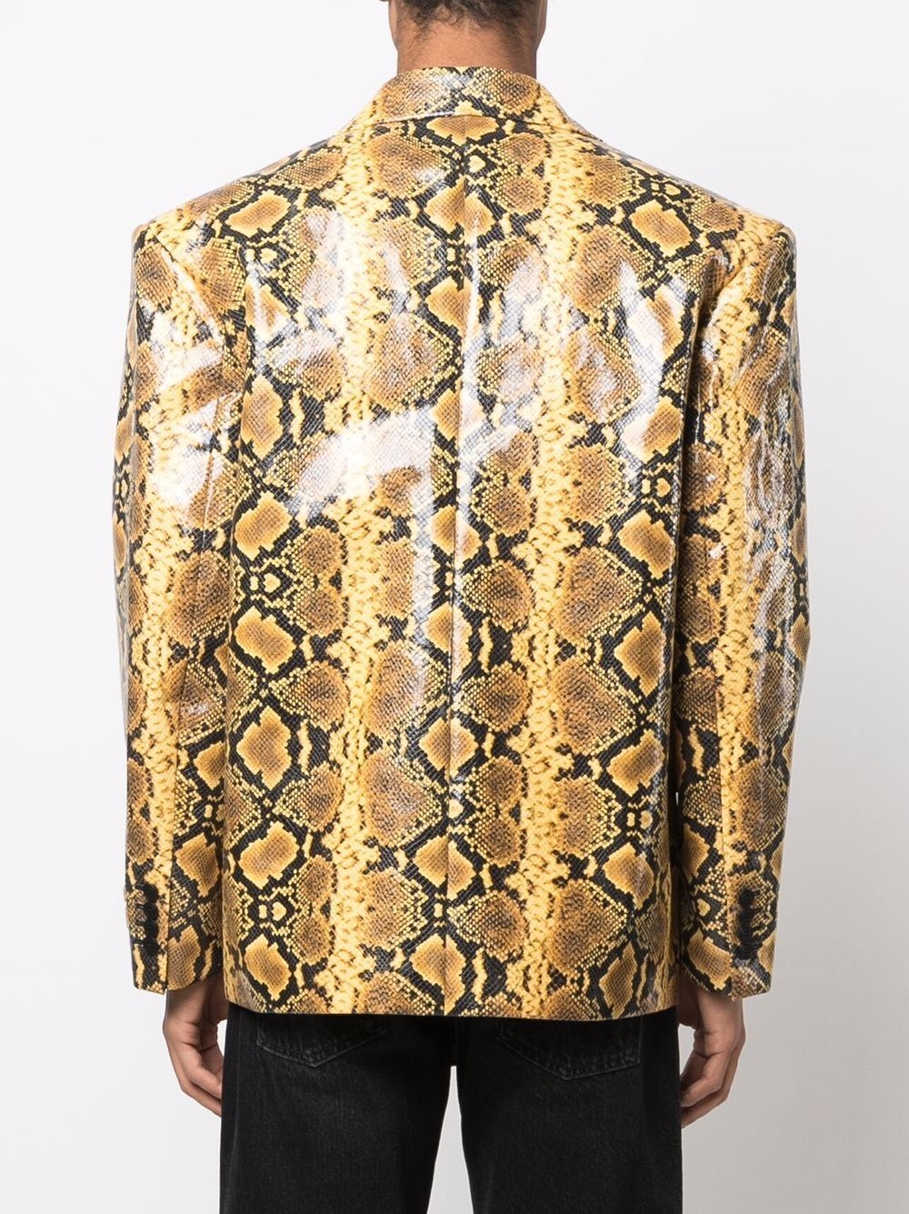 snakeskin-print blazer - 4