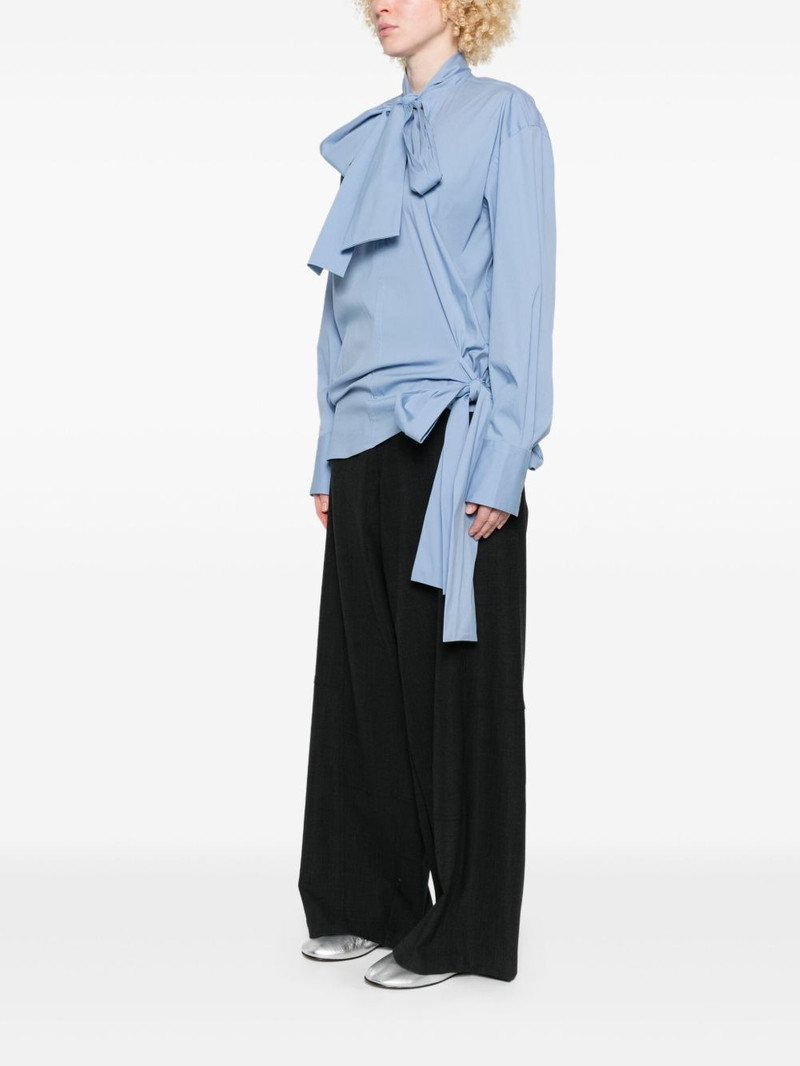 tie-neck wrap silk shirt 3