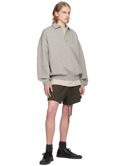 ESSENTIALS Gray Drawstring Shorts outlook