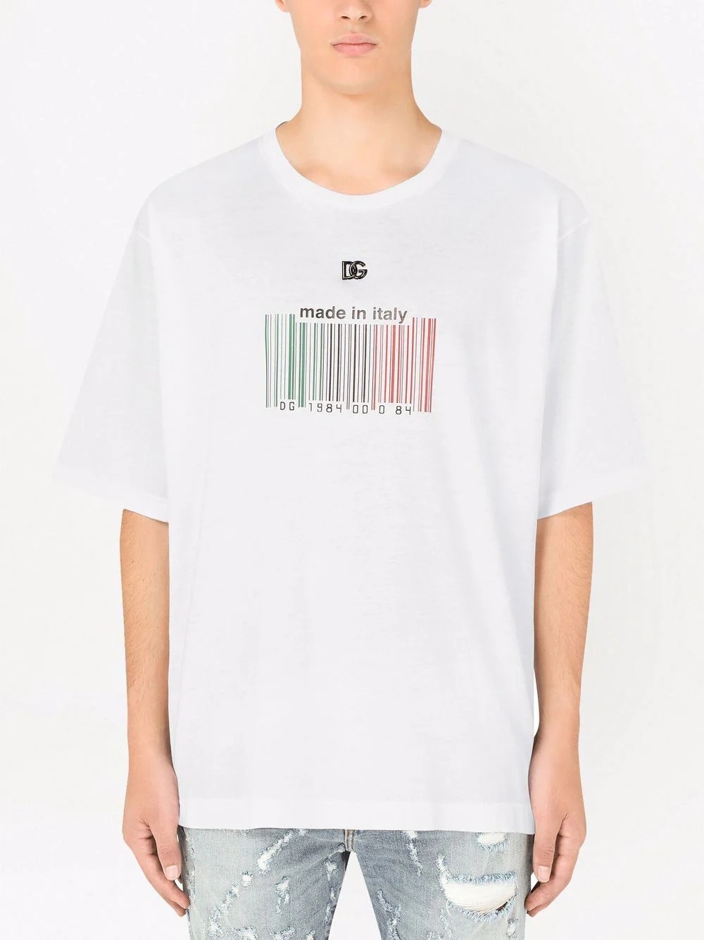 barcode print short-sleeve T-shirt - 3