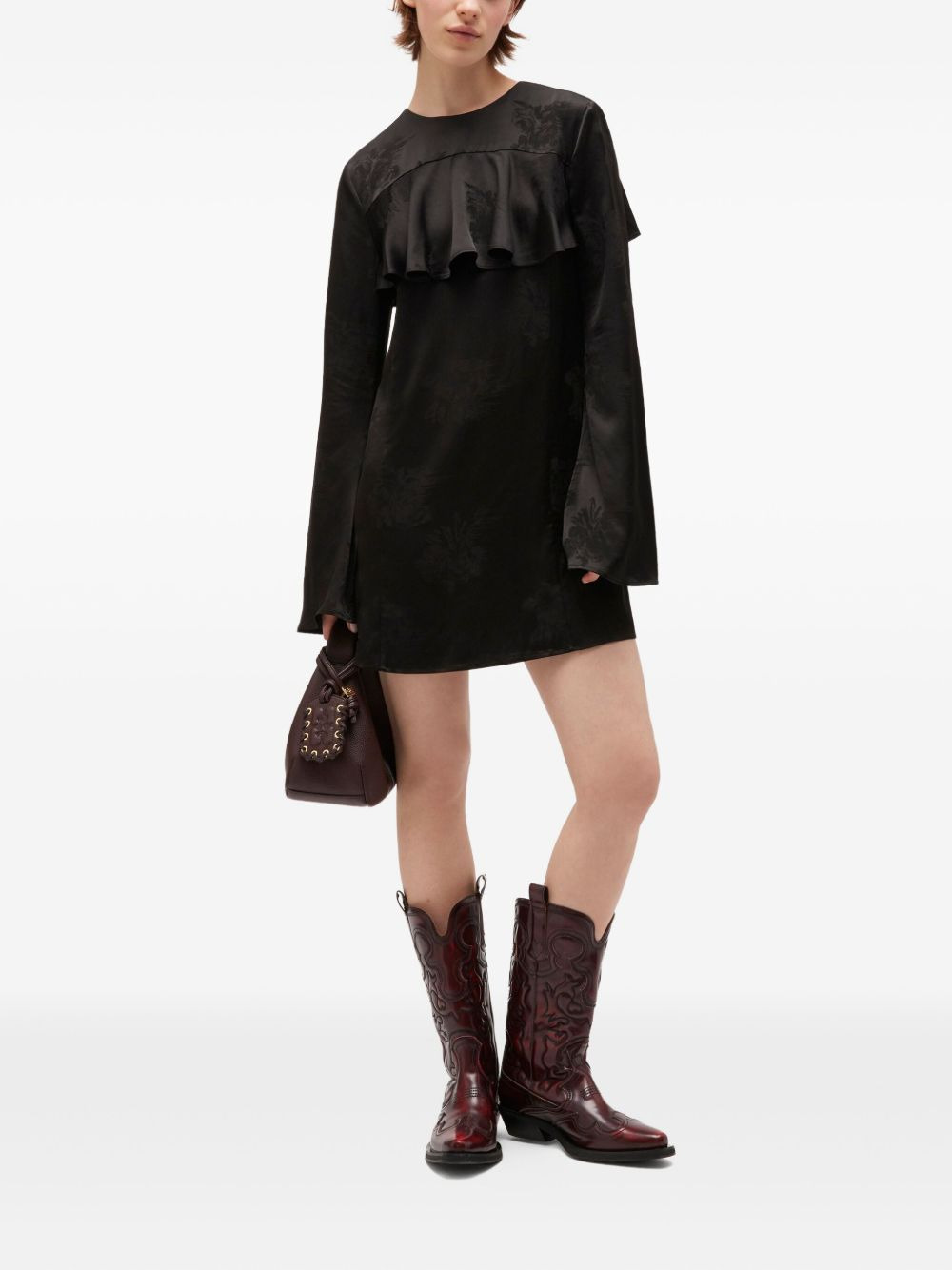 floral-print ruffled mini dress - 2