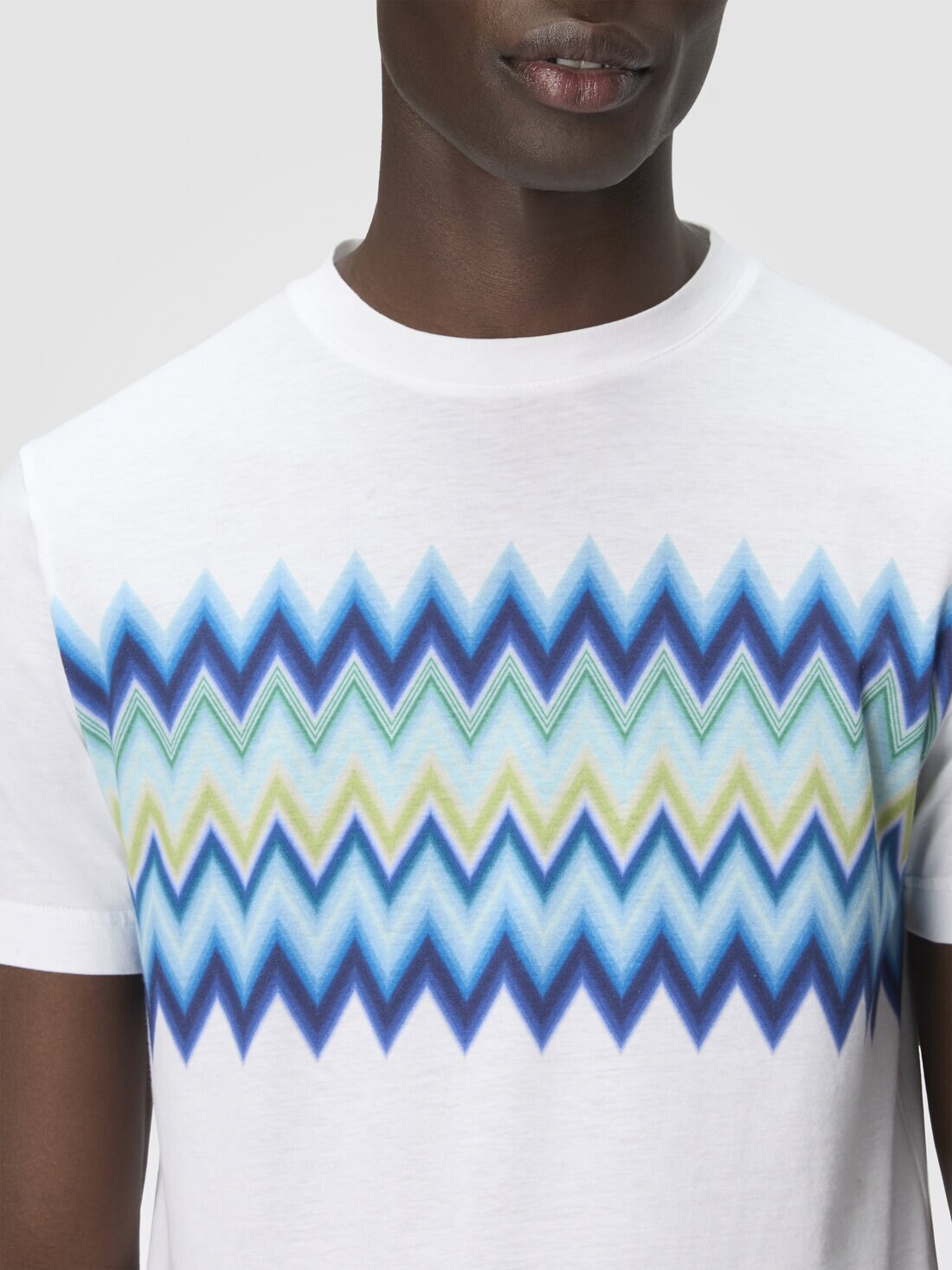 Short Sleeve T-Shirt with Zigzag Insert - 5