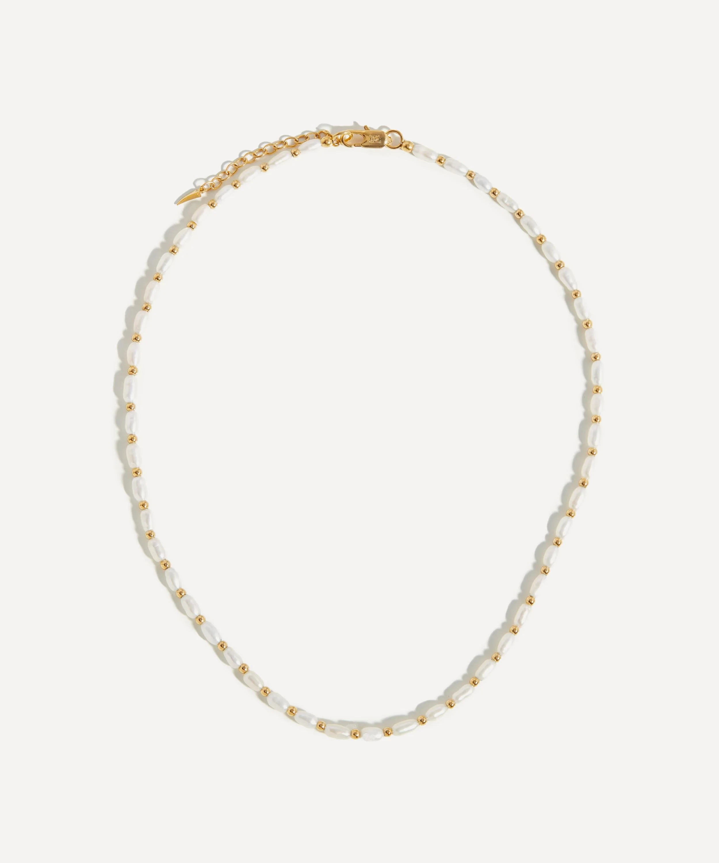 18ct Gold-Plated Seed Pearl Beaded Choker Necklace - 1