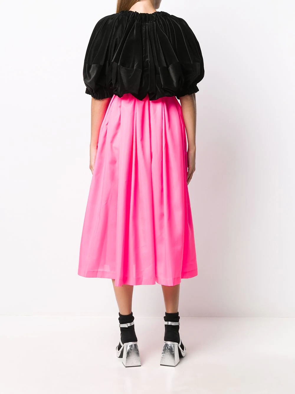 high-waisted pleated dress - 4