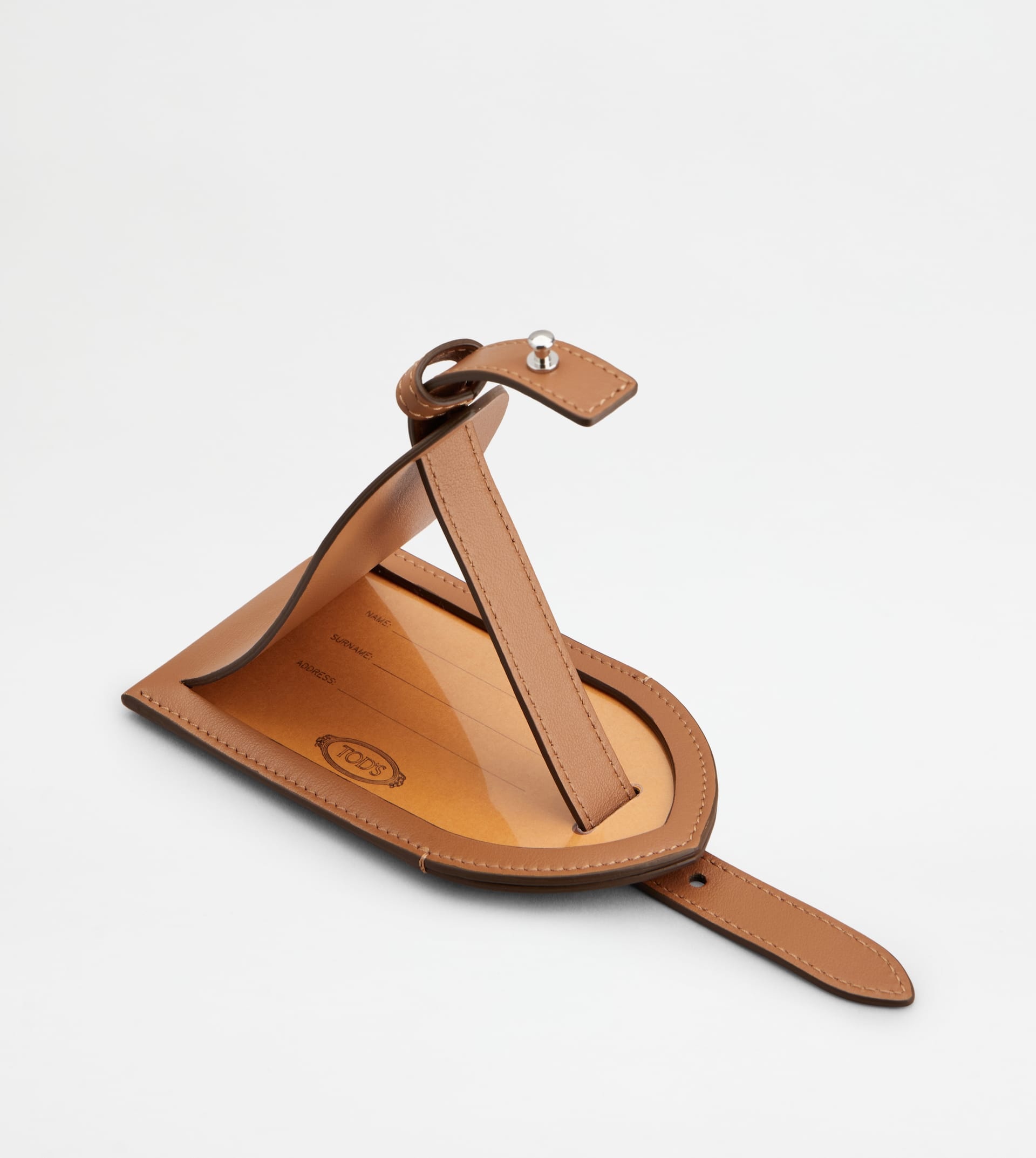 ADDRESS TAG IN LEATHER - BROWN - 5