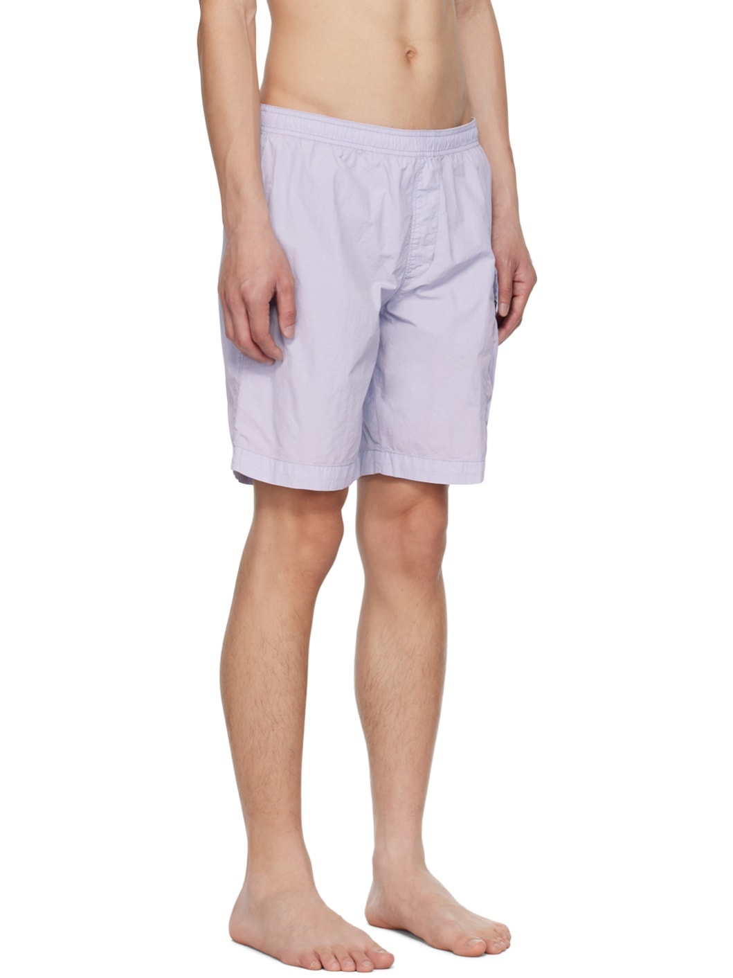 Blue Garment-Dyed Swim Shorts - 2