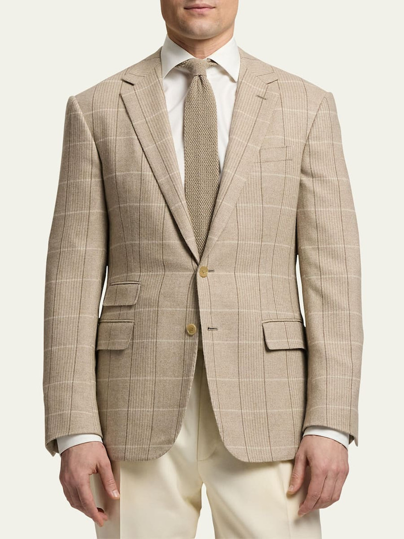 Ralph Lauren Men's Kent Wool, Silk, and Cashmere Check Sport Coat outlook