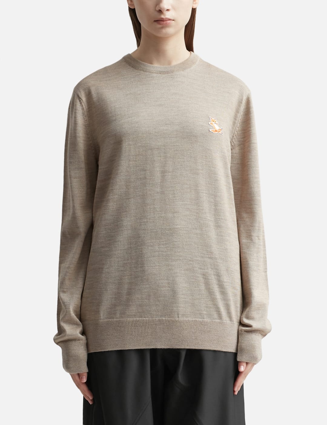 CHILLAX FOX PATCH CLASSIC R-NECK JUMPER - 1