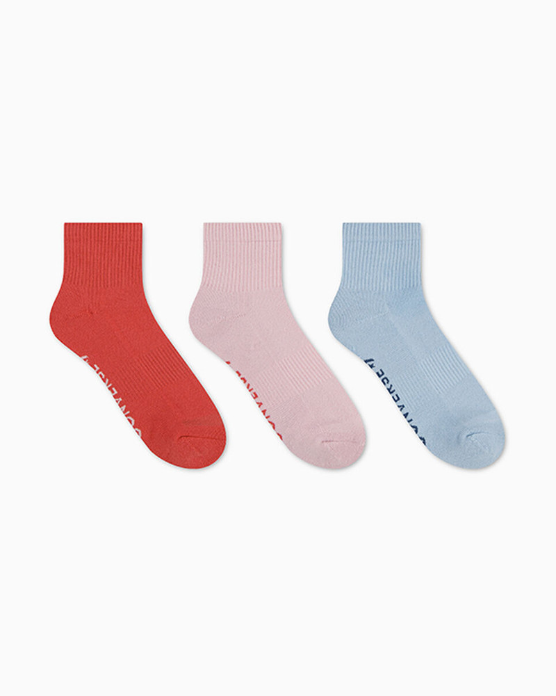 Converse 3-Pack Wordmark Quarter Socks outlook