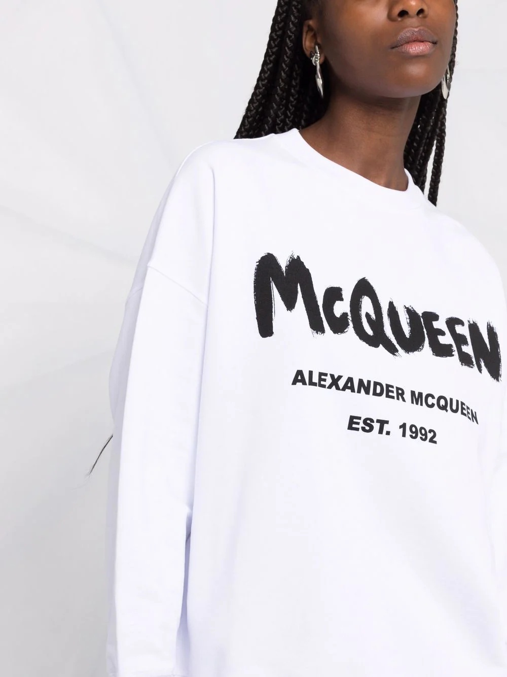 logo-print crew neck sweatshirt - 5