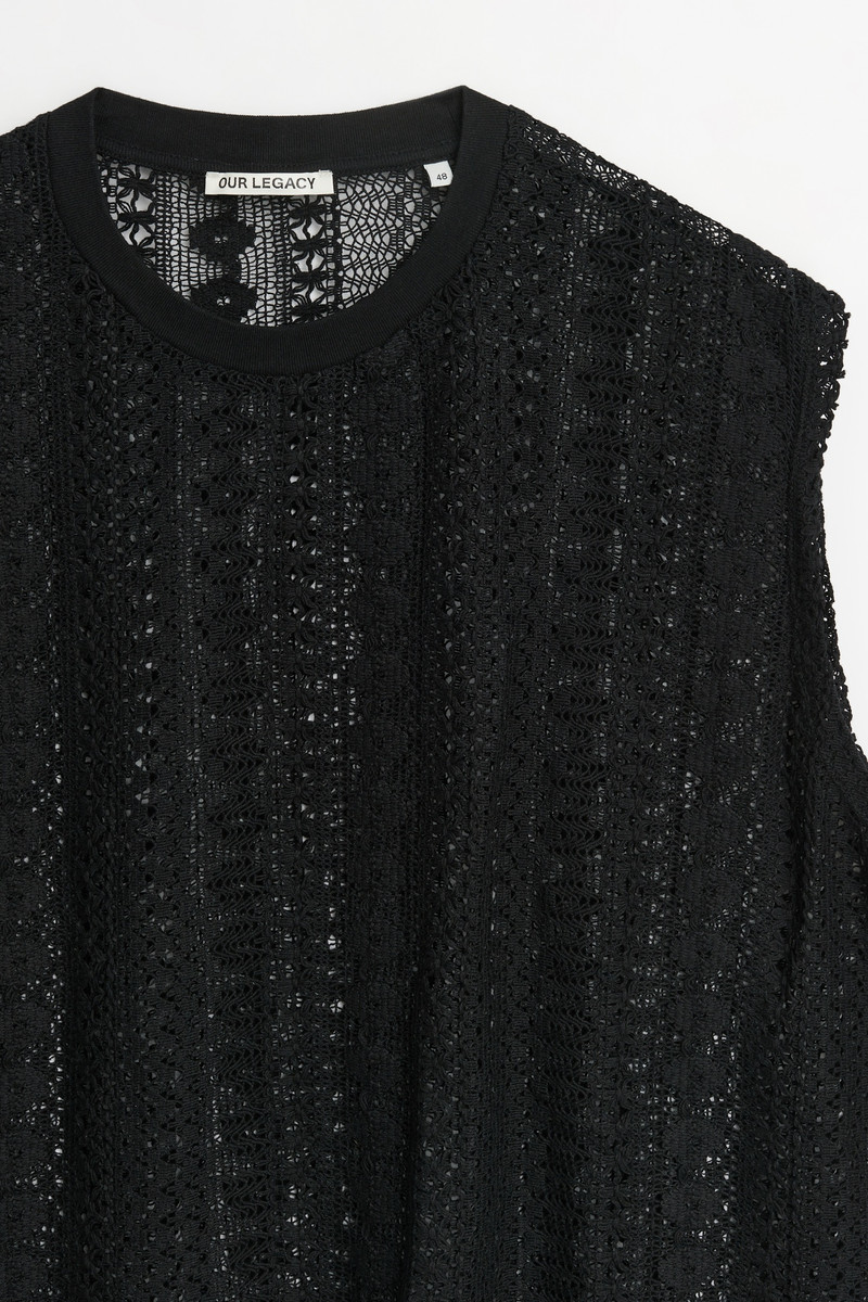 Box Sleeveless Black Cotton Crochet 7