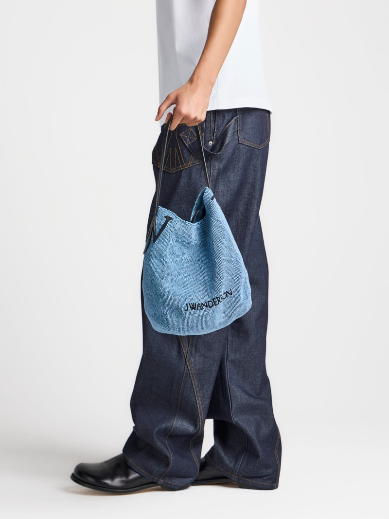 SMALL BEADED BULB BAG IN BLUE 3