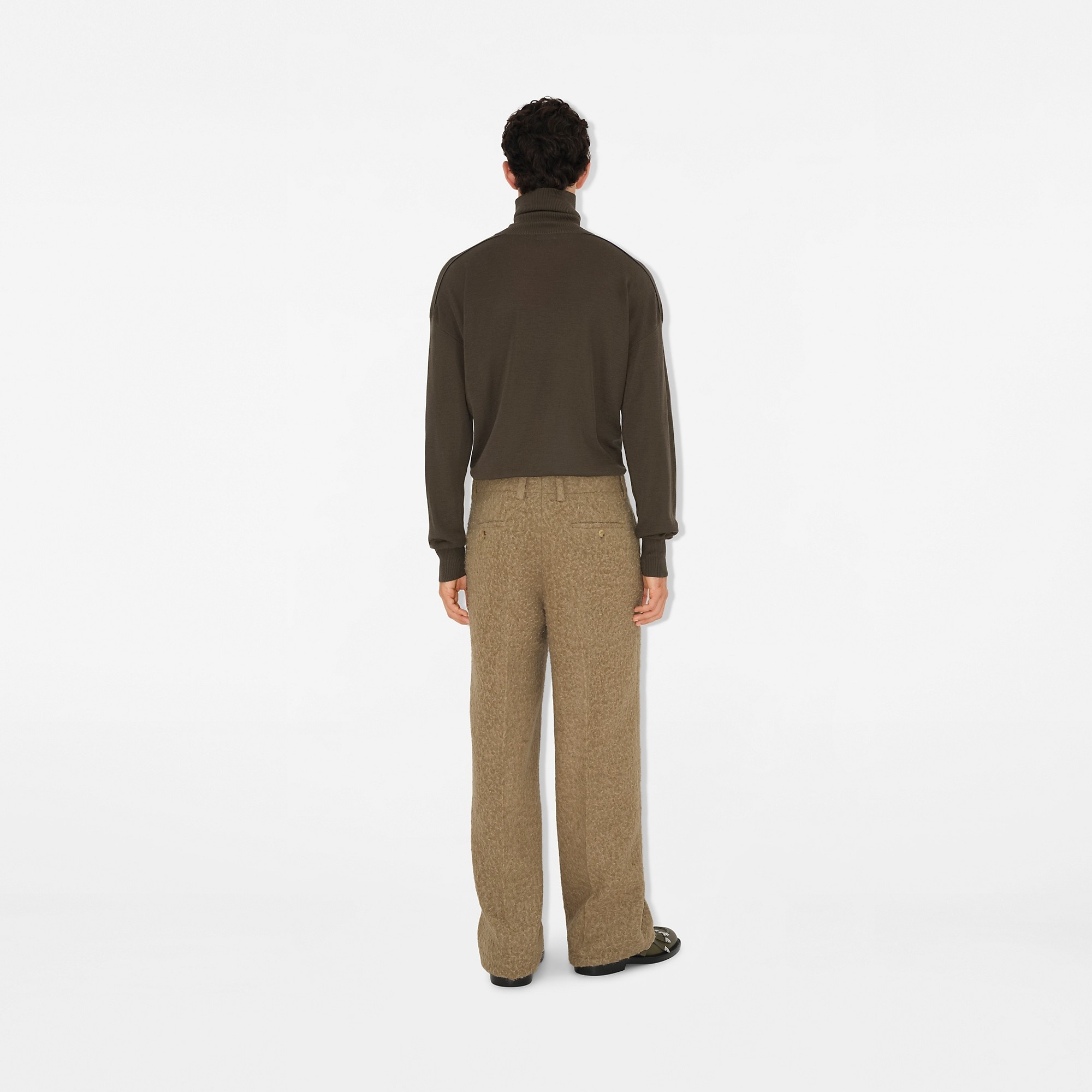 Linen Wool Blend Tailored Trousers - 4