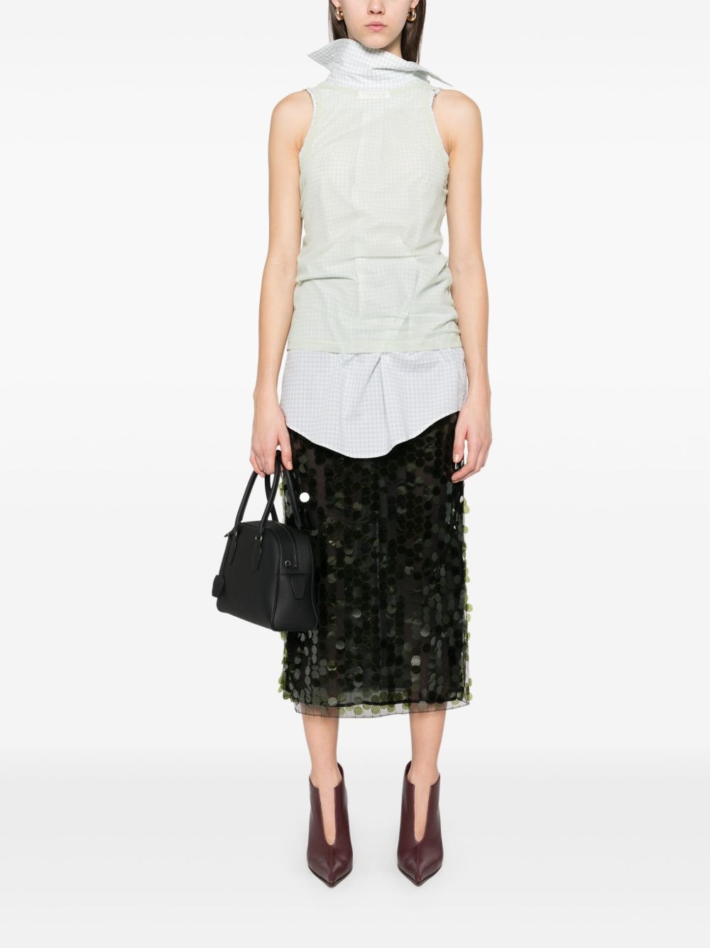 check-pattern sleeveless shirt - 2