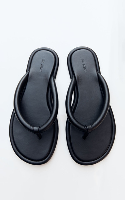 ST. AGNI Sumi Leather Slides black outlook