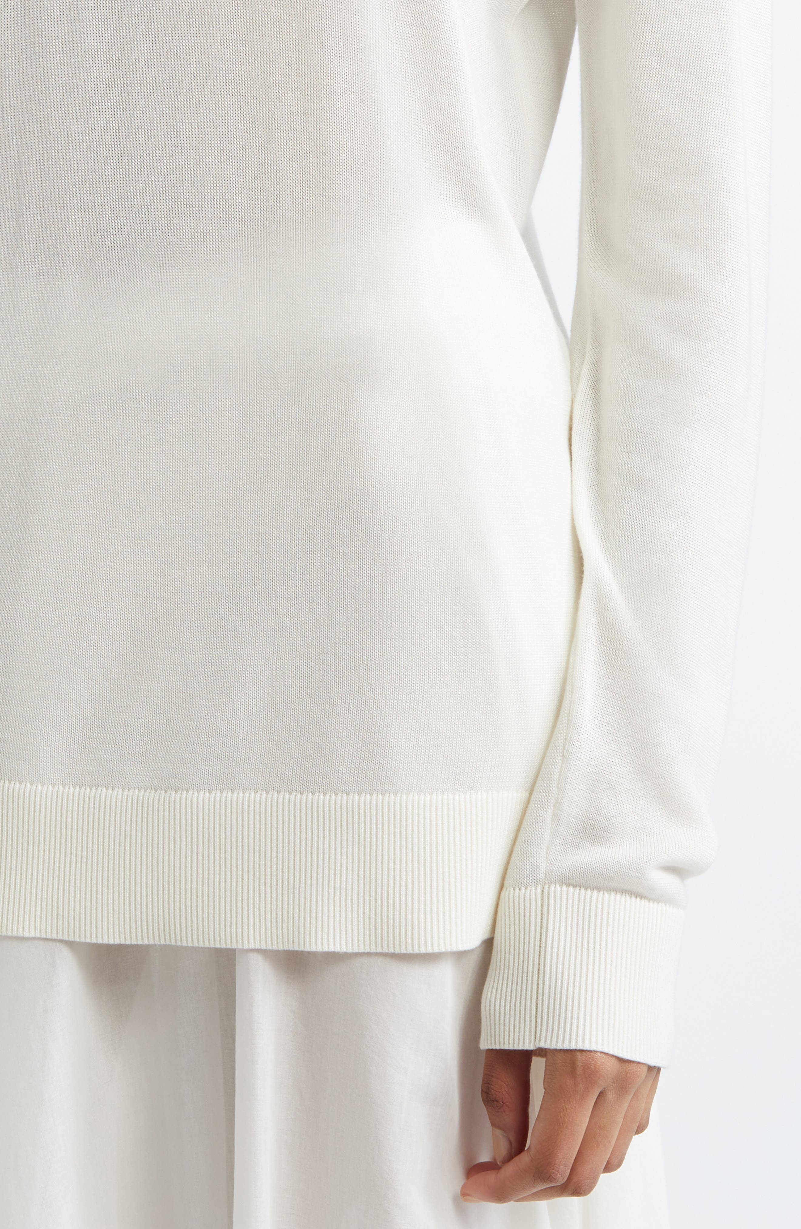 TOTEME Long Sleeve Knit T-Shirt in White at Nordstrom - 5