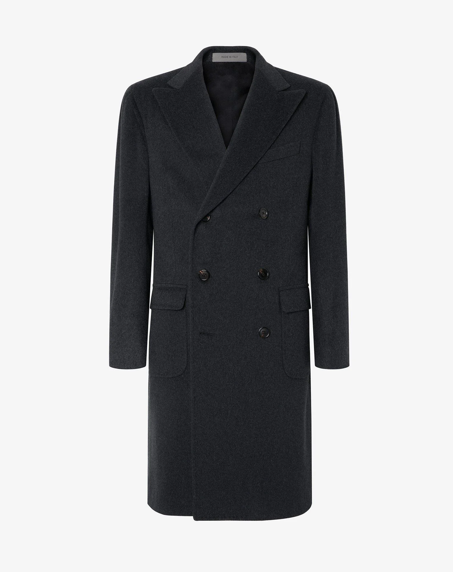 Anthracite grey pure wool beaver coat - 1