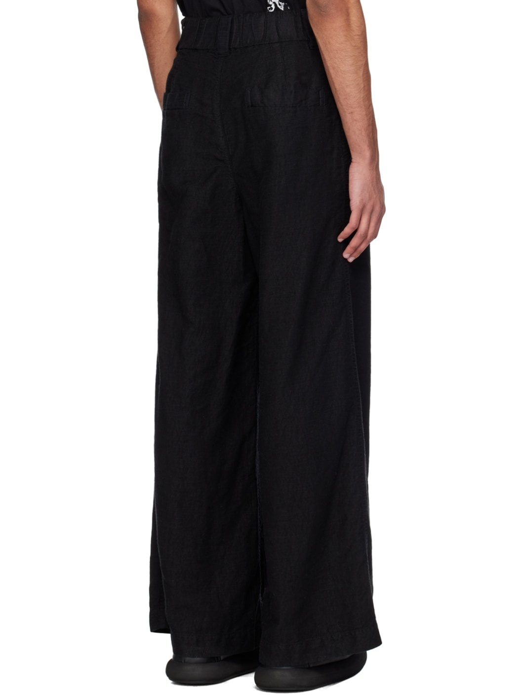 Black Garment-Dyed Trousers - 3