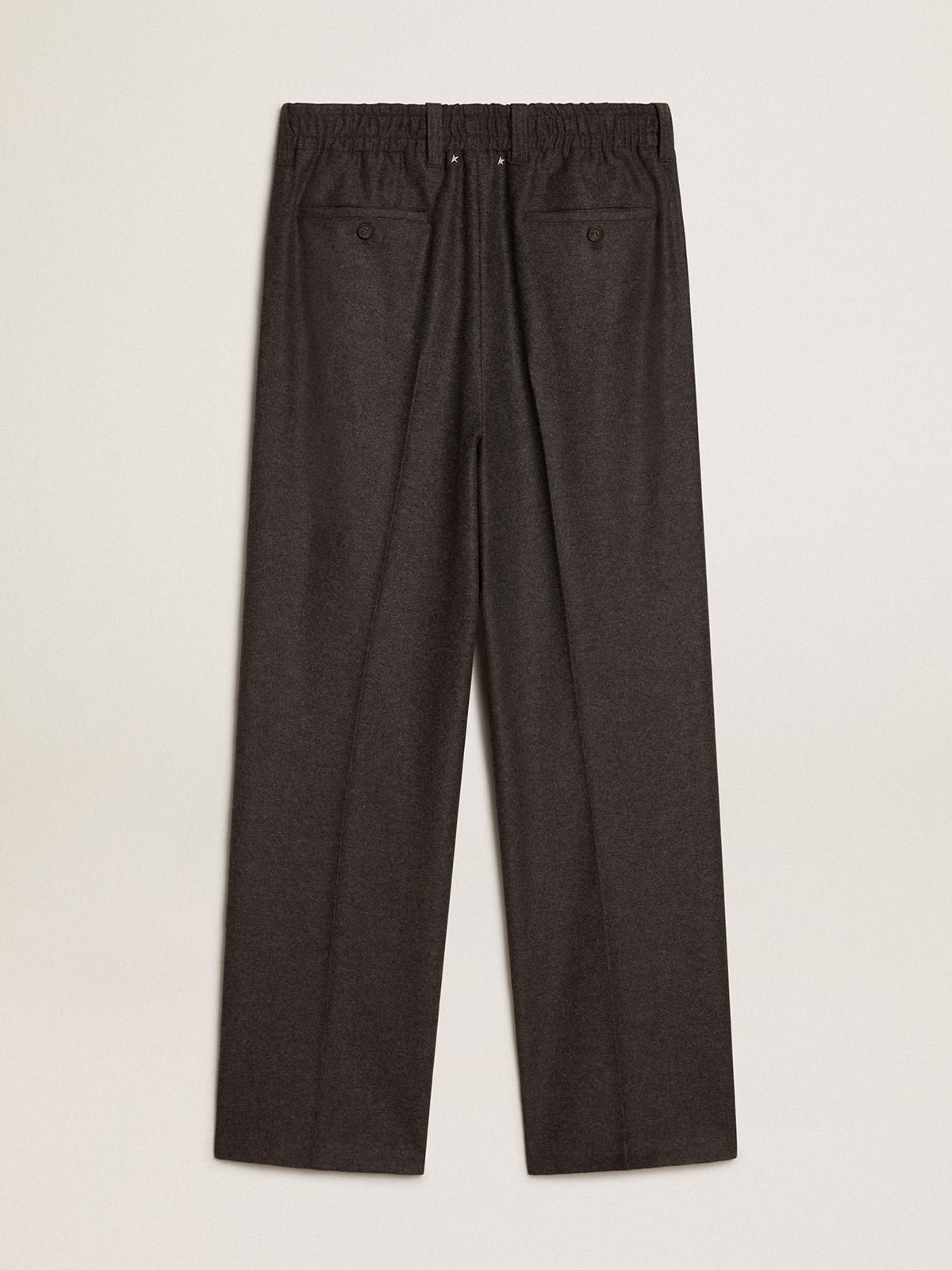 Pants in dark gray wool flannel - 6