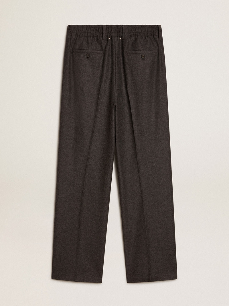 Pants in dark gray wool flannel 6