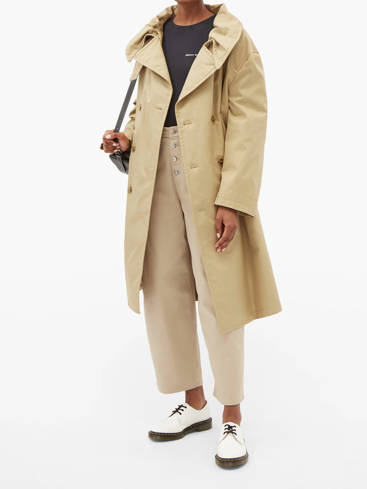 Convertible-collar cotton-gabardine trench coat - 2