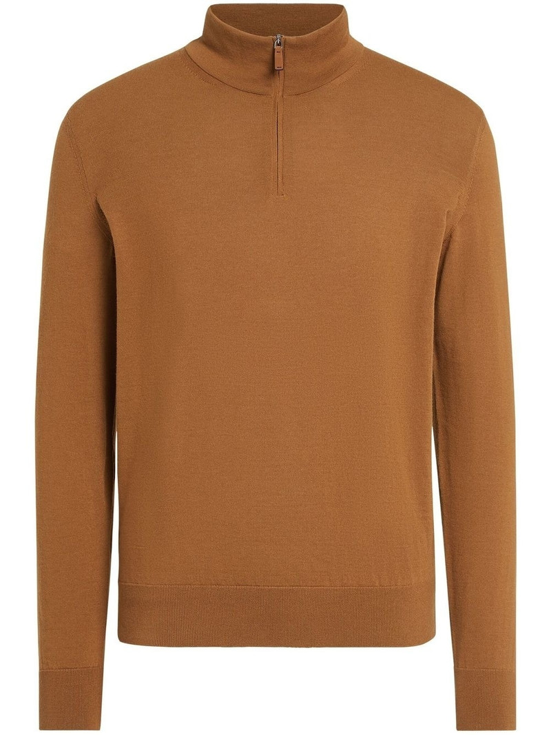 mock-neck half-zip jumper 1