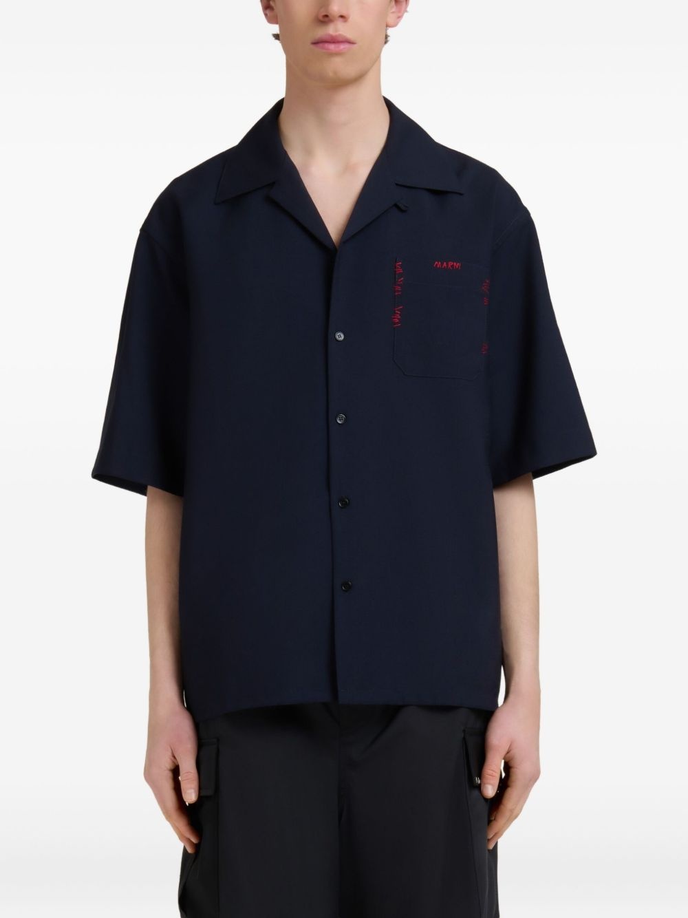 embroidered short-sleeve shirt - 3