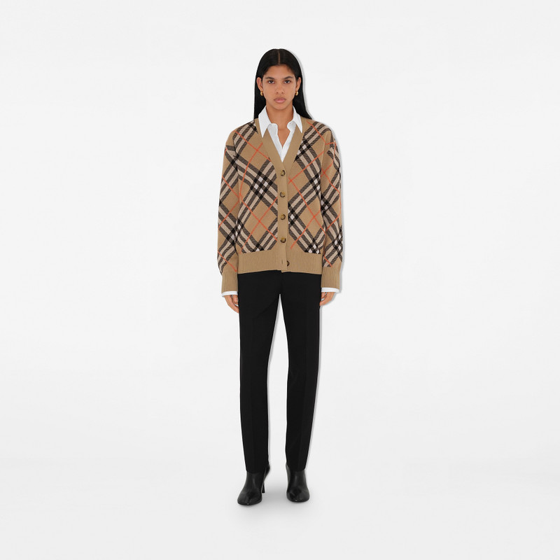 Burberry Check Wool Blend Cardigan outlook