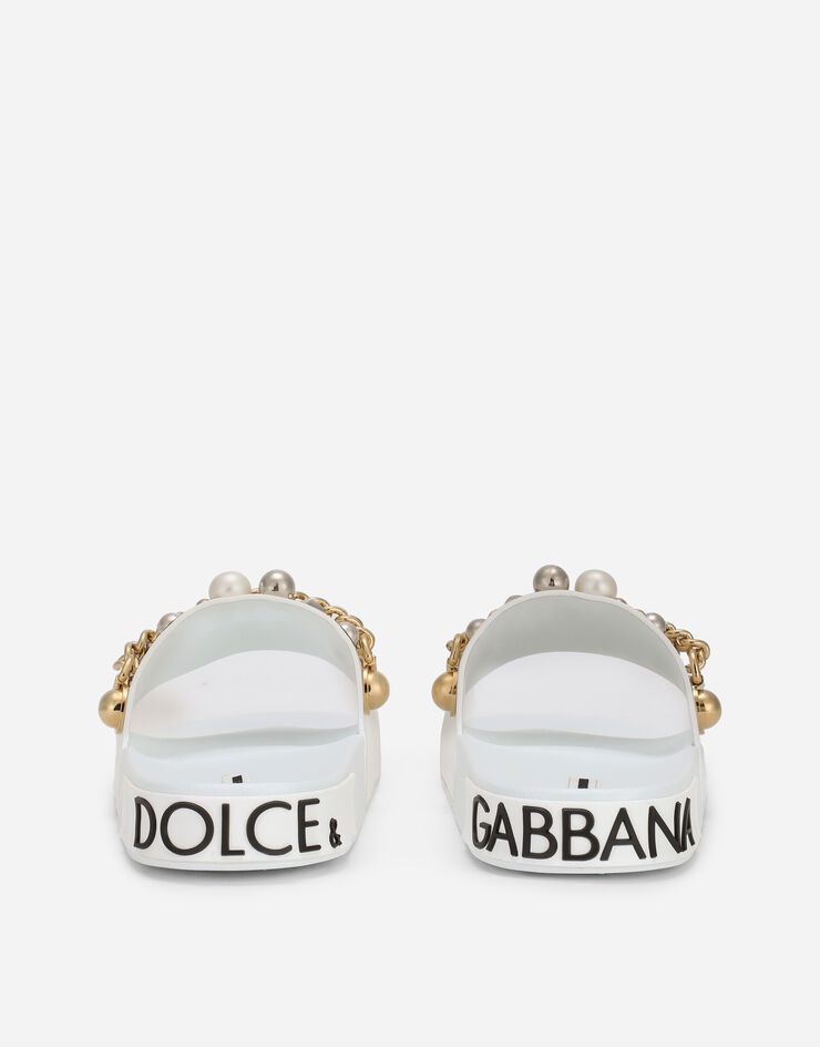 Rubber beachwear sliders with embroidery - 3