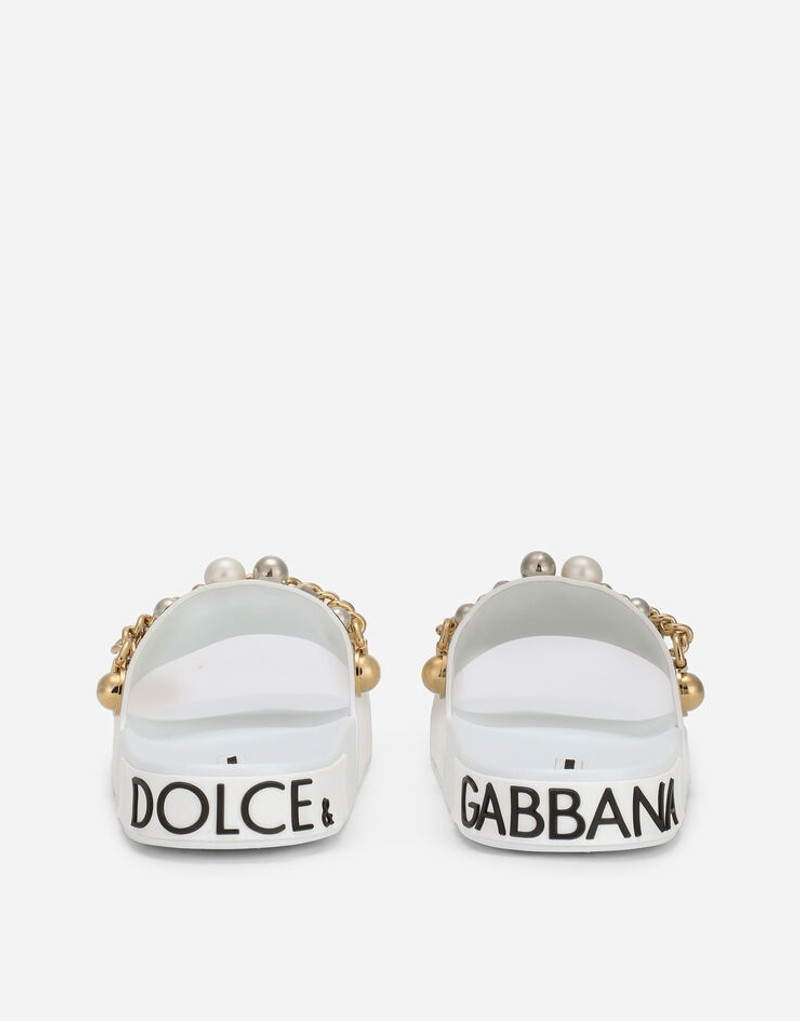 Dolce & Gabbana Rubber beachwear sliders with embroidery outlook