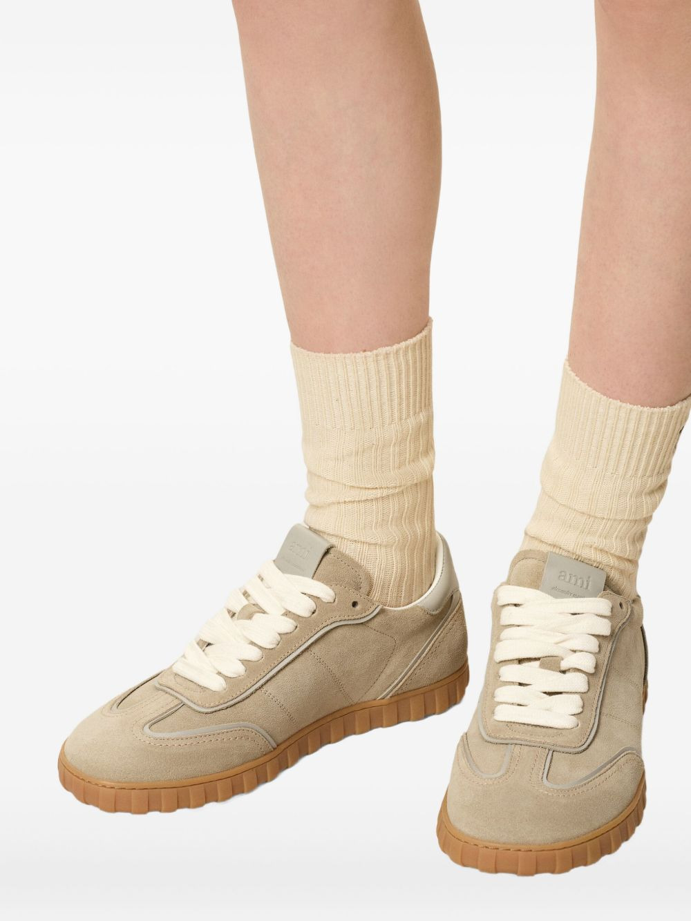 Step leather low-top sneakers - 3