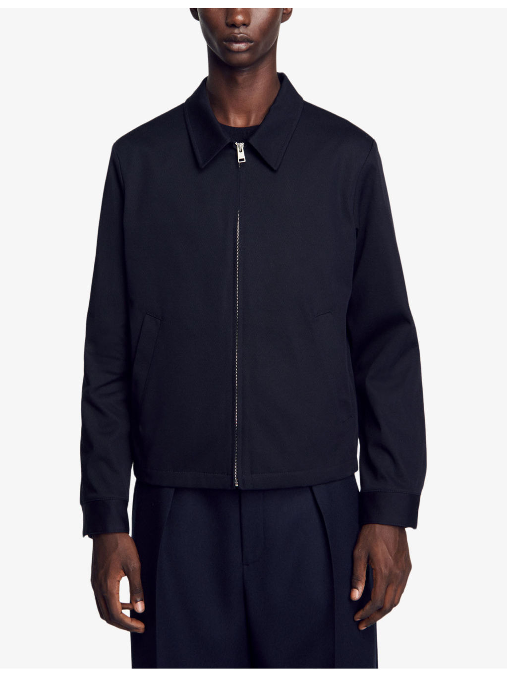 Pointed collar cotton Harrington jacket - 3