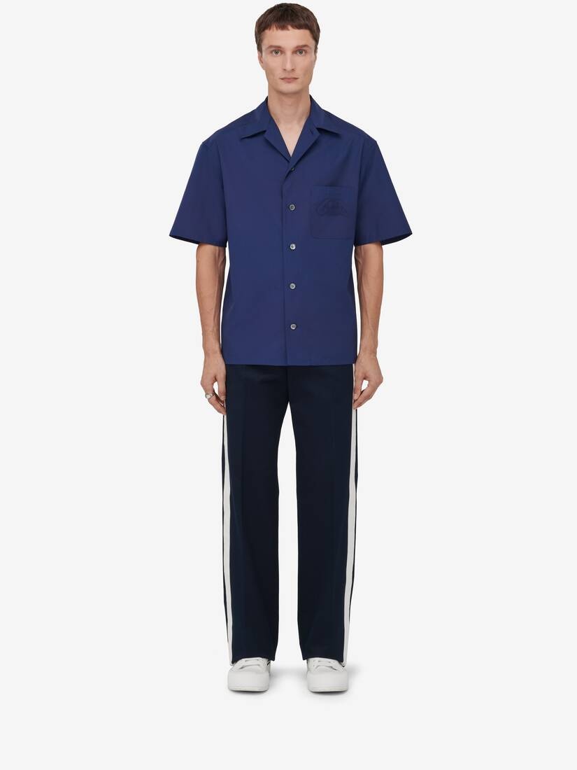 Men's Seal Logo Bowling Shirt in Indigo - 2