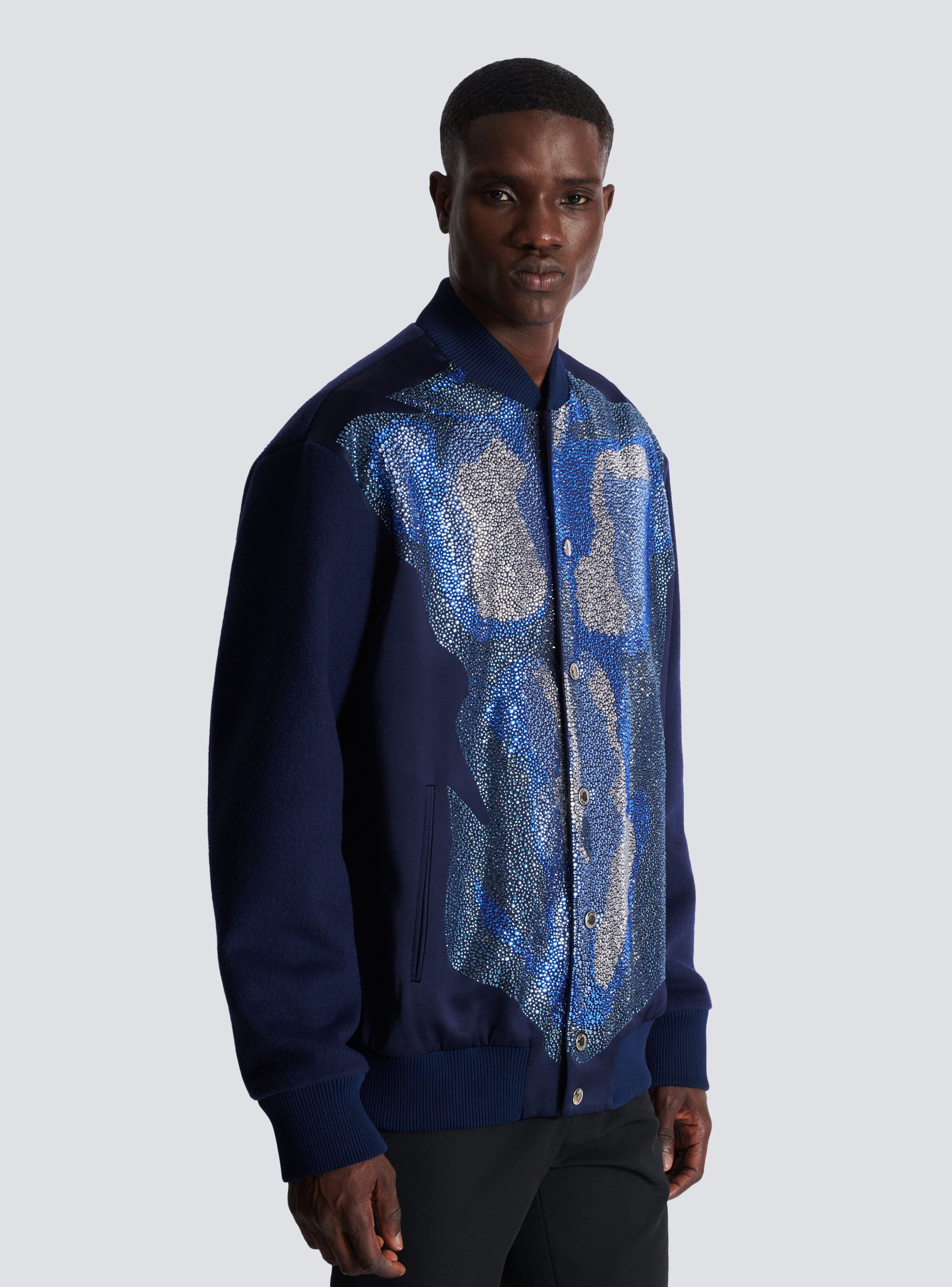 Bomber jacket with rhinestone torso - 6