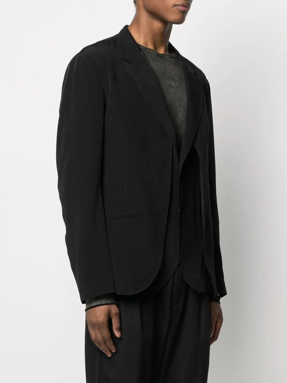 layered single-breasted blazer - 3