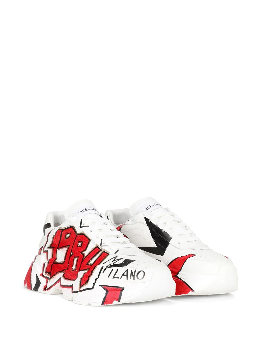 graffiti print chunky sneakers - 2