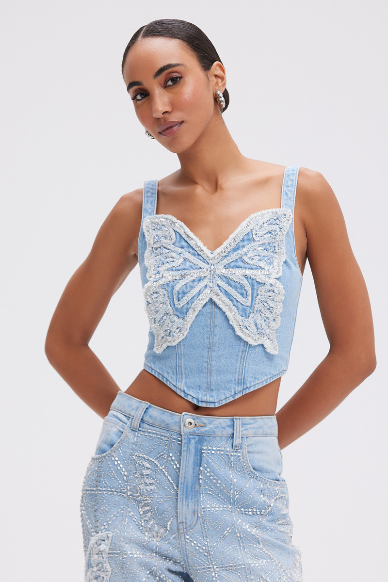 BUTTERFLY DENIM TOP (RUNWAY) 1
