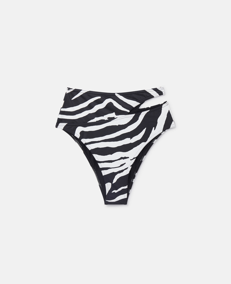 Zebra Print Cut-Out High-Waisted Bikini Briefs 1