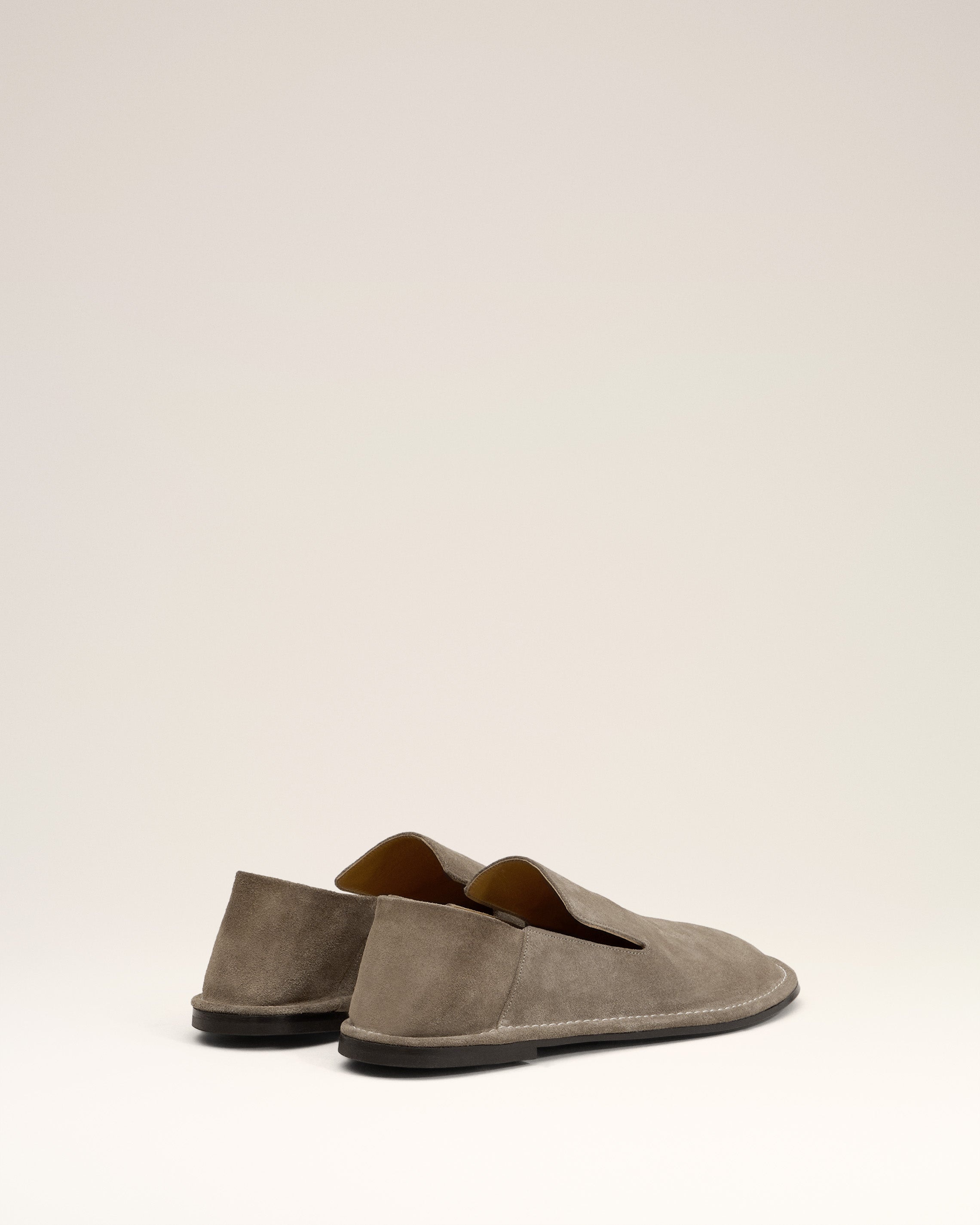 BEIGE LEATHER MIDI SLIPPERS - 4