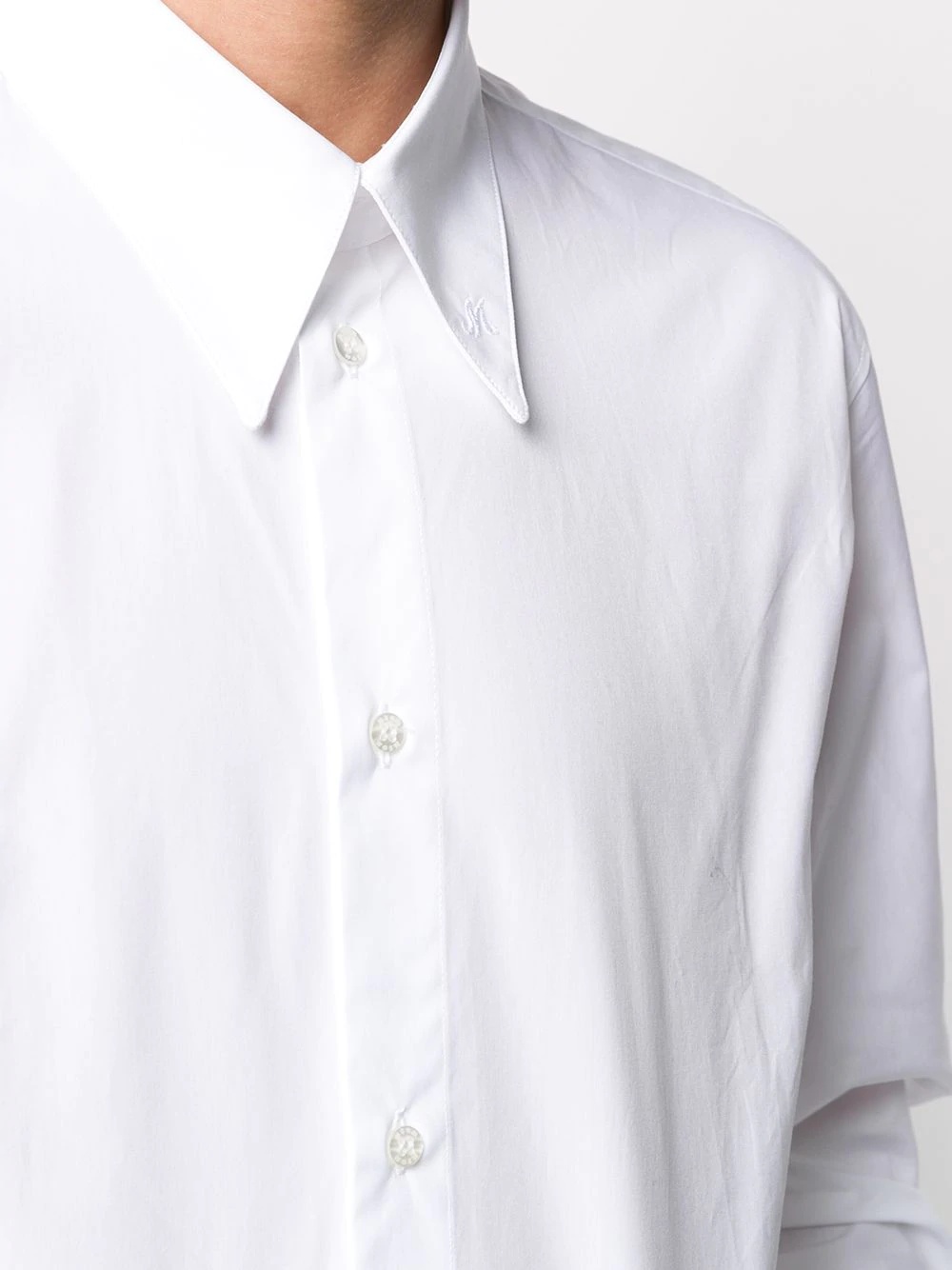 embroidered-collar formal shirt - 5