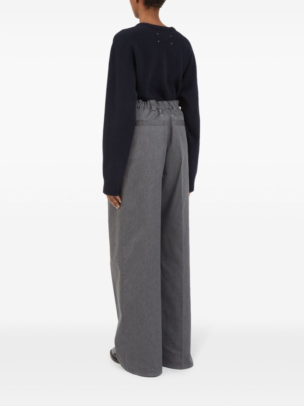 pleat-detailed twill trousers - 5