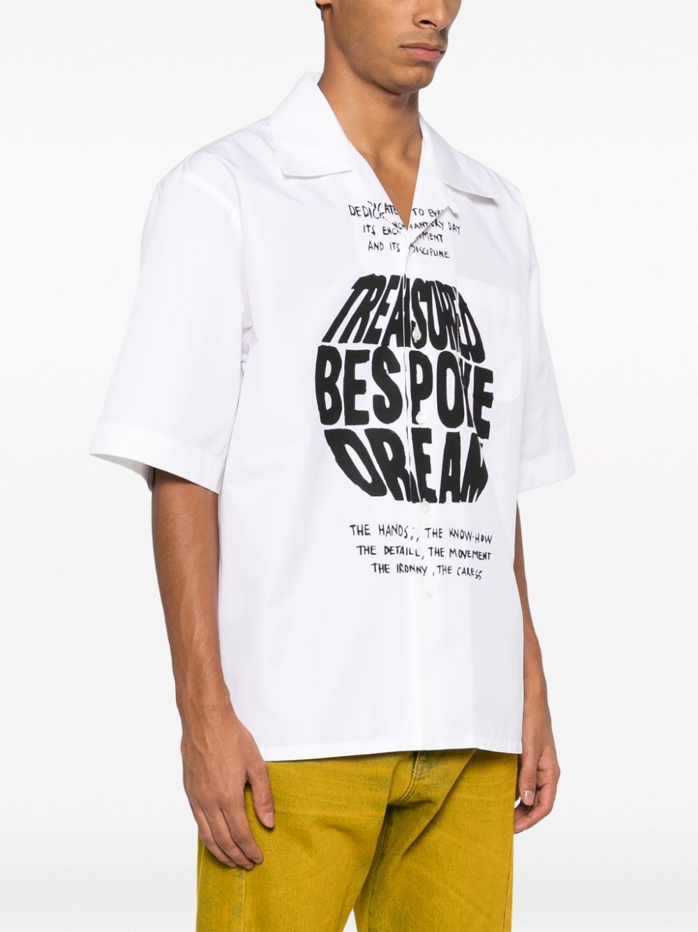 text-print cotton shirt - 3